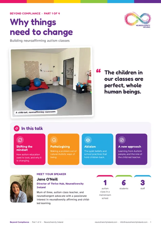 Cover of the Part 1 handout, Why things need to change
